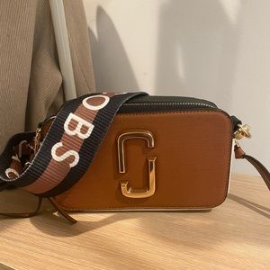 Brown and black crossbody bag